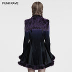 Punk Rave Lilith Gradient Devil Fur Shawl In Violet