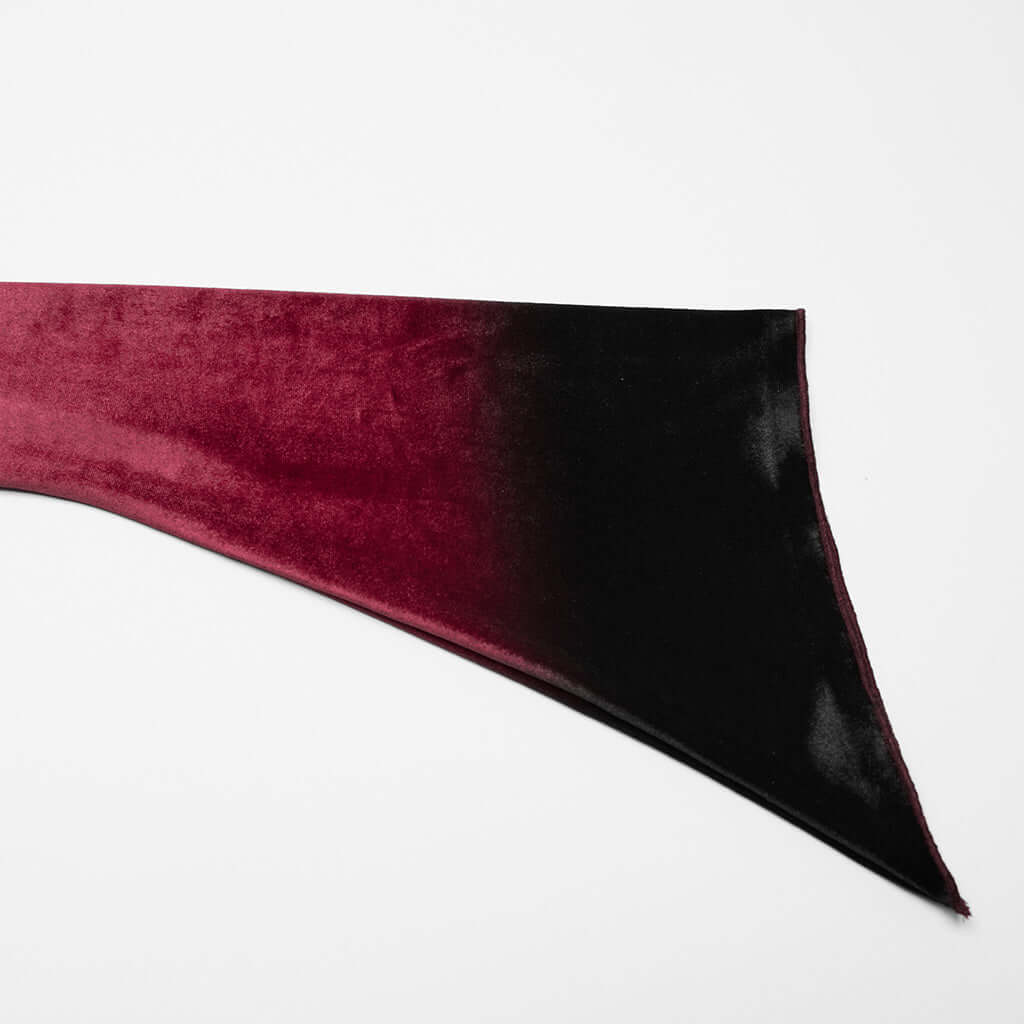 Punk Rave Leticia Burgundy Gradient Velvet Top with Feature Hooks and Eyes