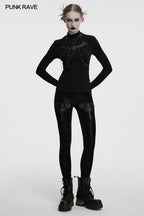 Punk Rave Morrigan Bat Chain Goth Top In Black