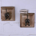 Odhari Dog Tail Hooks Set of 2 Antique Silver or Gold Gold