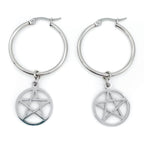 Pentacle Hoop Earrings