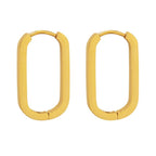 Riley Luxe 18k Gold Plated Hinged Oval Hoop Earrings