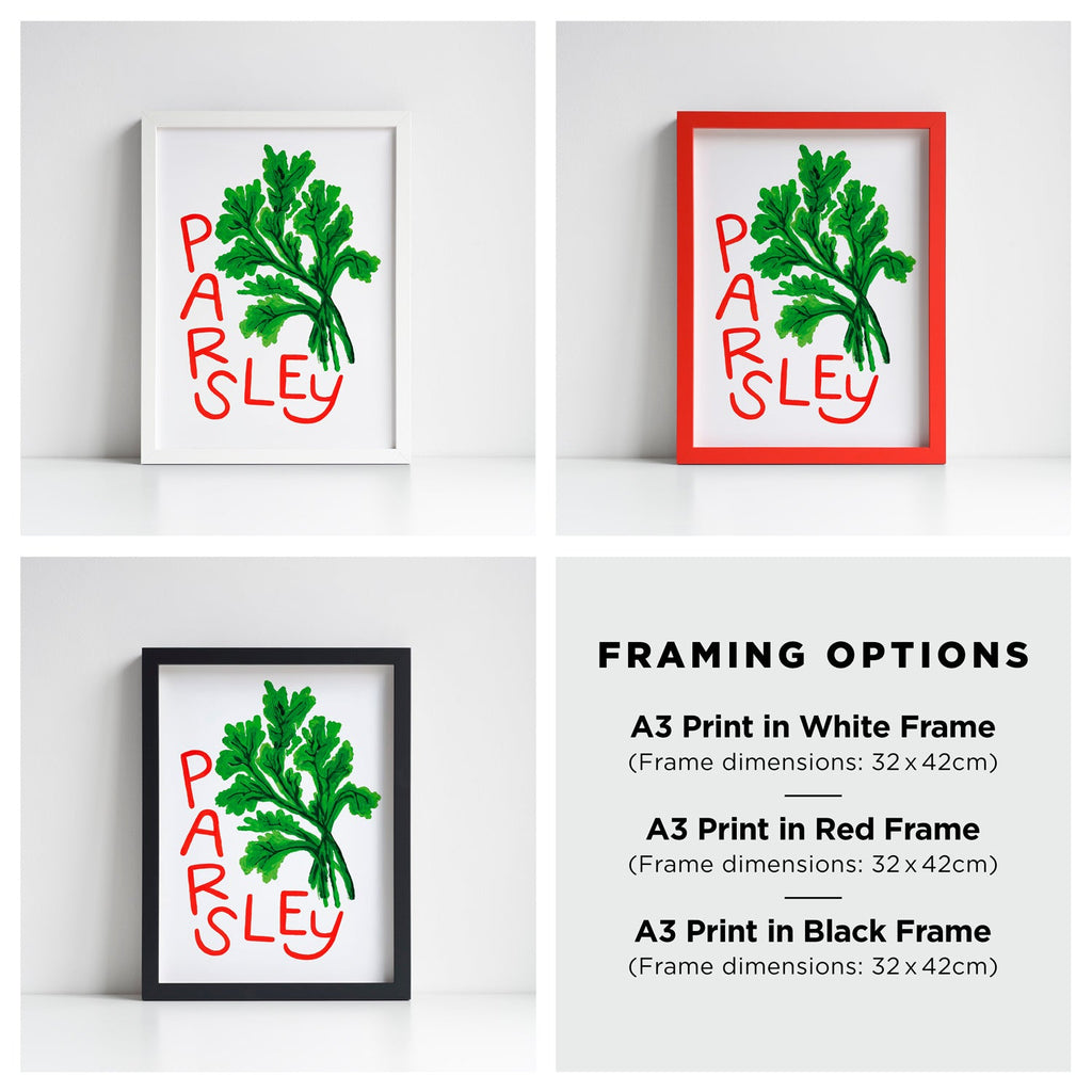 Parsley Herb print from an original painting, choice of sizes, available framed and unframed