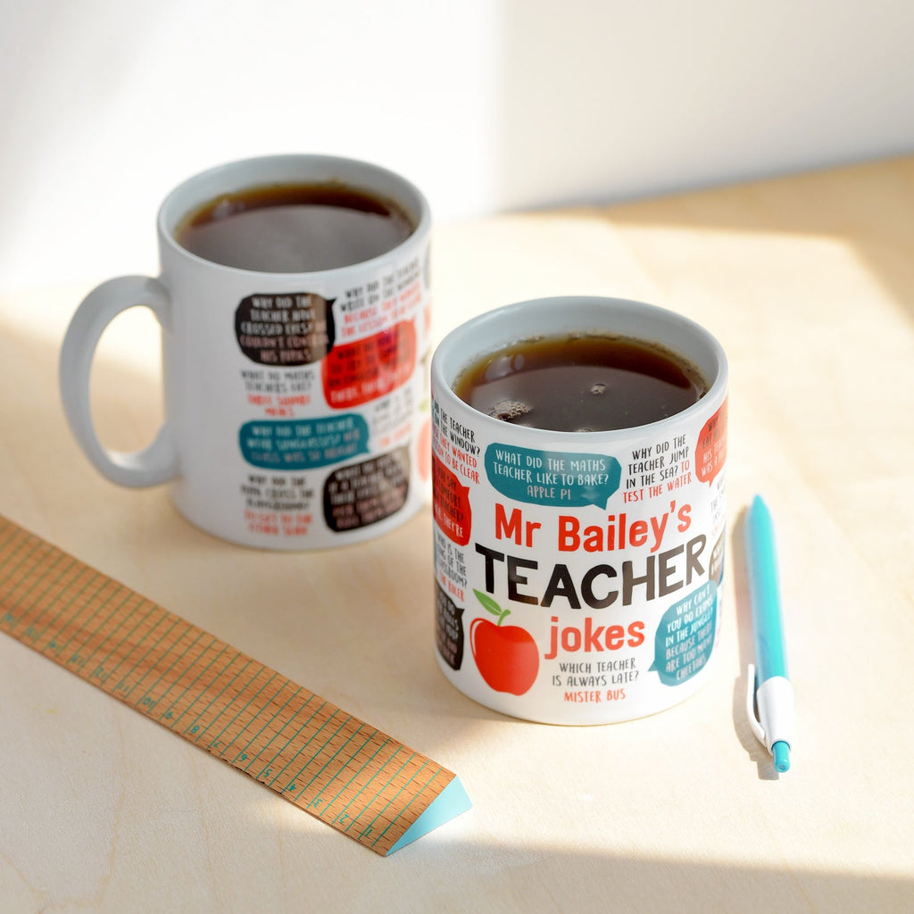 Personalised Teacher Jokes Mug