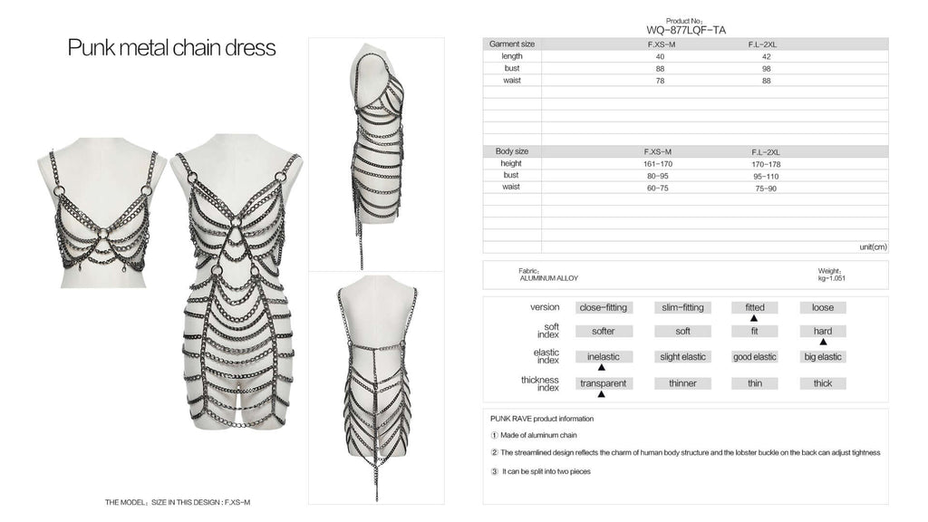 Punk Rave Anslie Metal Chain Dress