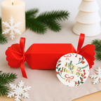 Happy Holidays Red Christmas Cracker Bath Bomb Gift – Raspberry Scent (Set of 4)