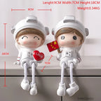 Nordic Cute Resin Hanging Dolls – Sitting Figurine Ornaments for Home Décor 2 Pcs Astronaut