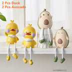 Nordic Cute Resin Hanging Dolls – Sitting Figurine Ornaments for Home Décor Combination D