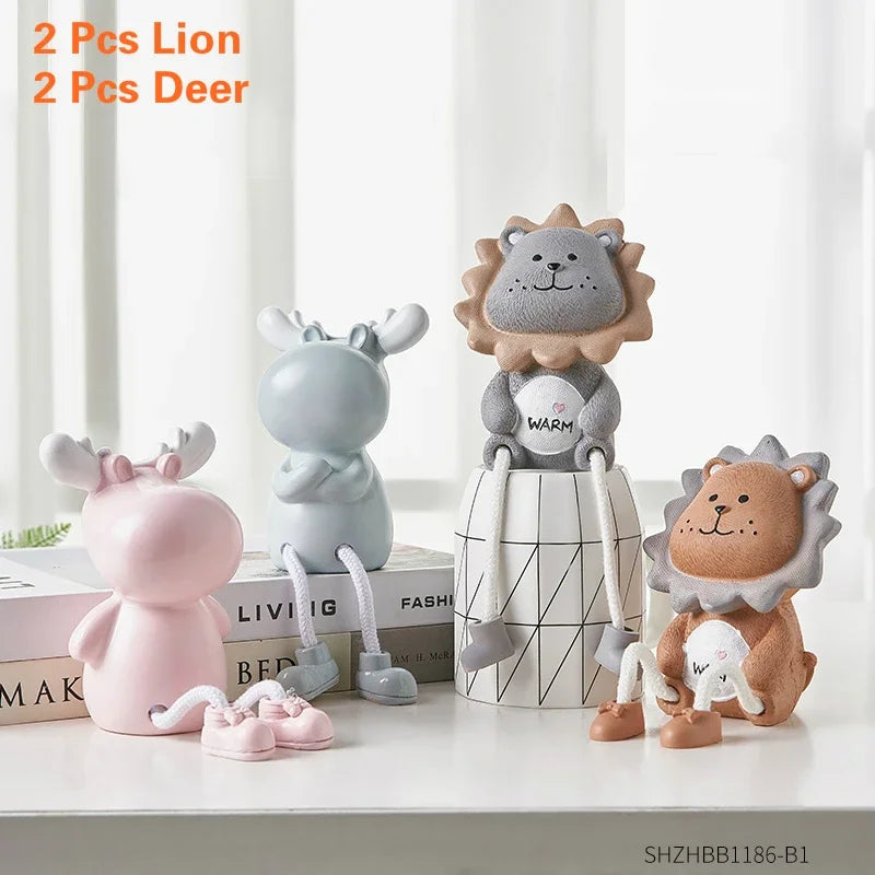 Nordic Cute Resin Hanging Dolls – Sitting Figurine Ornaments for Home Décor