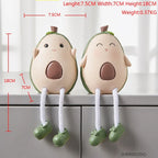 Nordic Cute Resin Hanging Dolls – Sitting Figurine Ornaments for Home Décor 2 Pcs Avocado