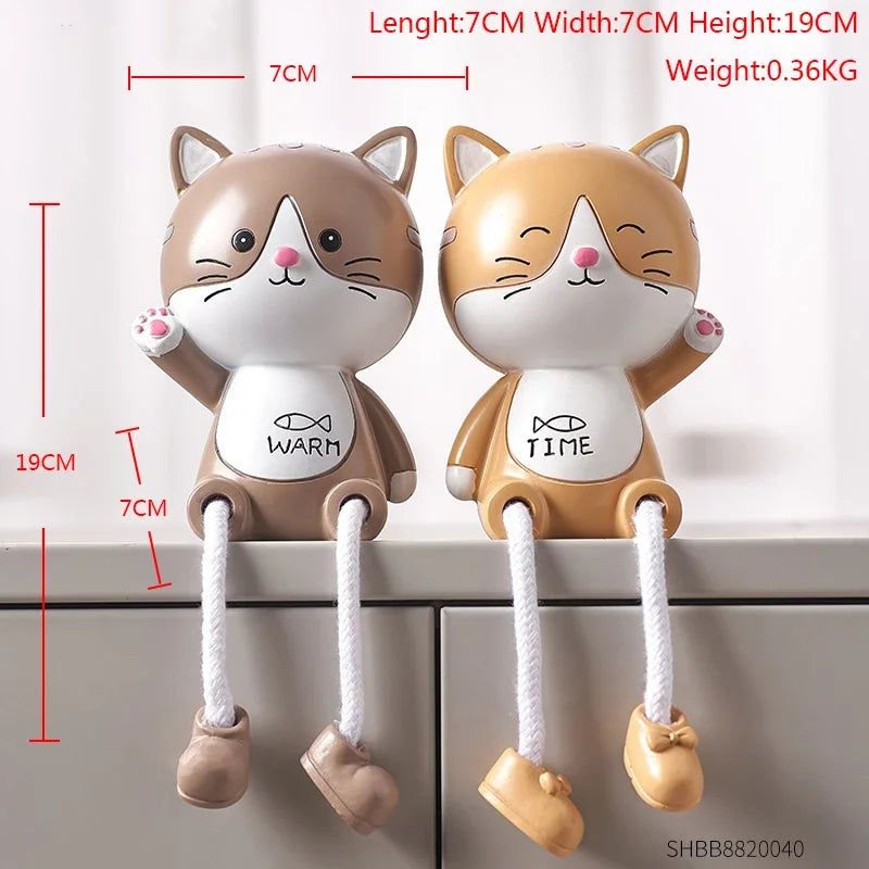 Nordic Cute Resin Hanging Dolls – Sitting Figurine Ornaments for Home Décor 2 Pcs Cat