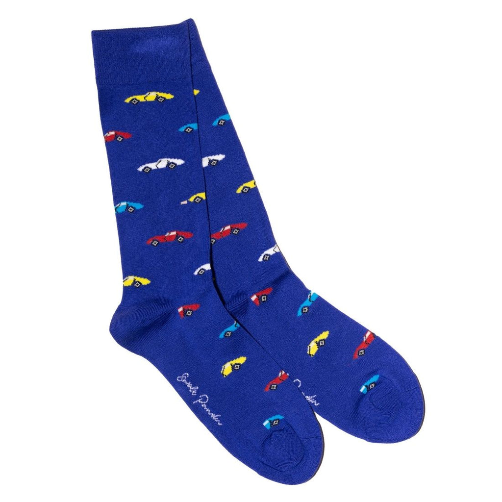 Blue Classic Car Bamboo Socks UK 12-15 (US 13-15.5 EU 47-50)