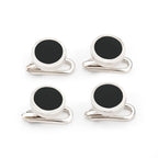 Sterling Silver And Onyx Dress Studs