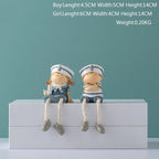 Nordic Cute Resin Hanging Dolls – Sitting Figurine Ornaments for Home Décor