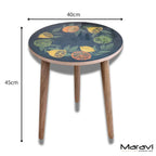 Saitras Enamel Top Table Citrus Design - Green