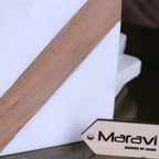 Salya White Marble and Wood Luxury Coasters