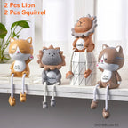 Nordic Cute Resin Hanging Dolls – Sitting Figurine Ornaments for Home Décor Combination B