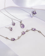 Lavender Amethyst Oval Stud Earrings in Sterling Silver
