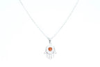 Small Amber Hamsa Pendant