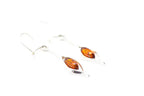 Small Droplet Amber Dangle Earrings