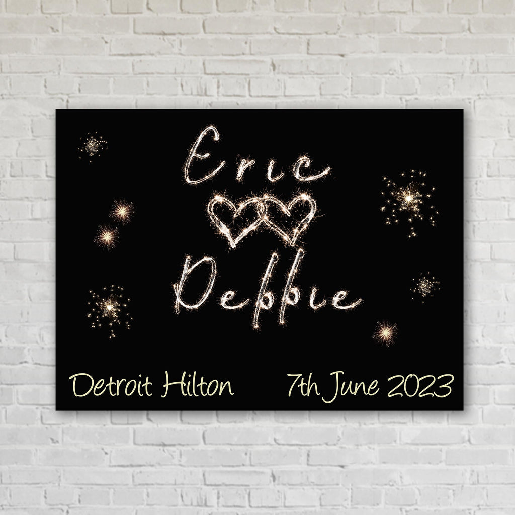 Sparkler Couples Names Custom Artwork