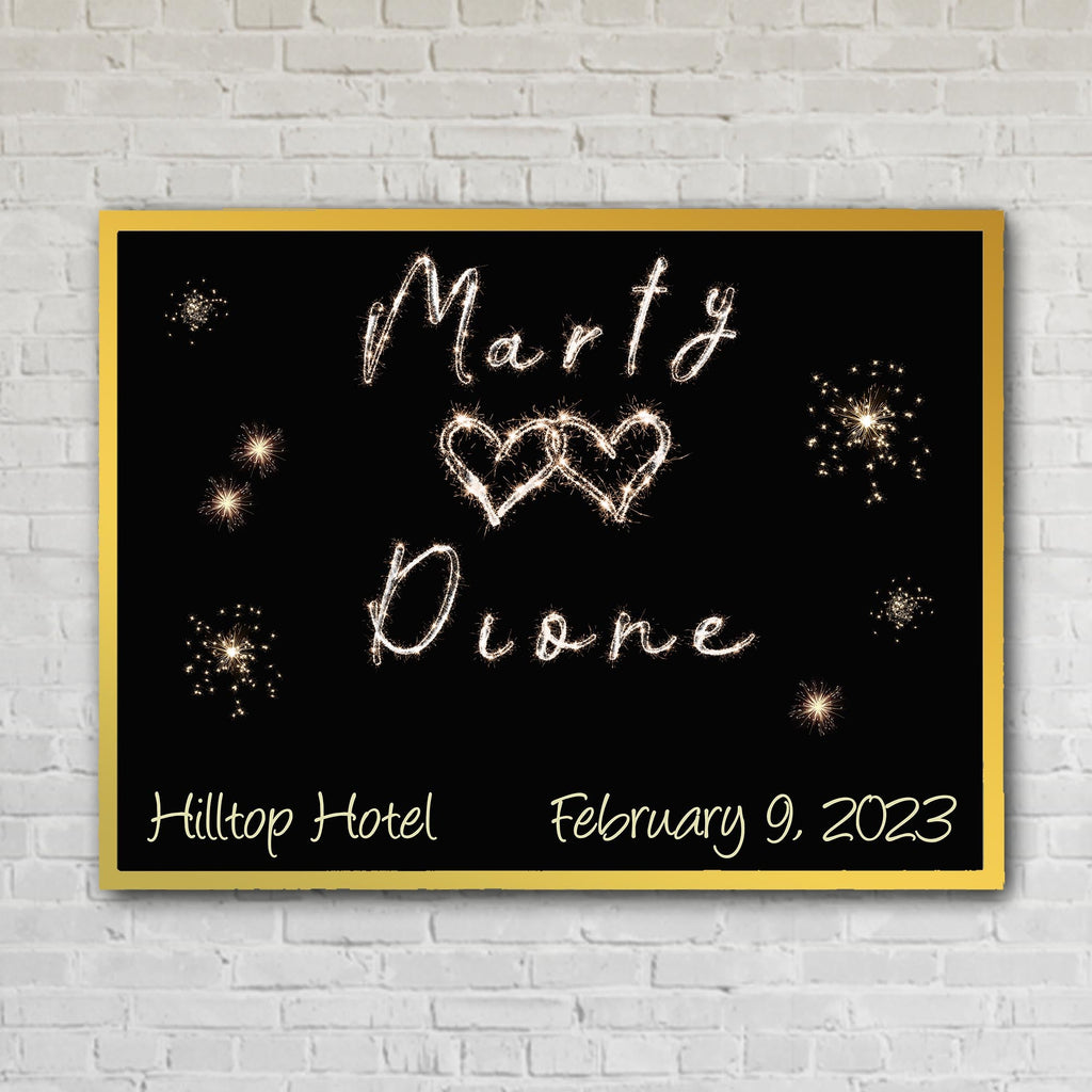Sparkler Couples Names Custom Artwork