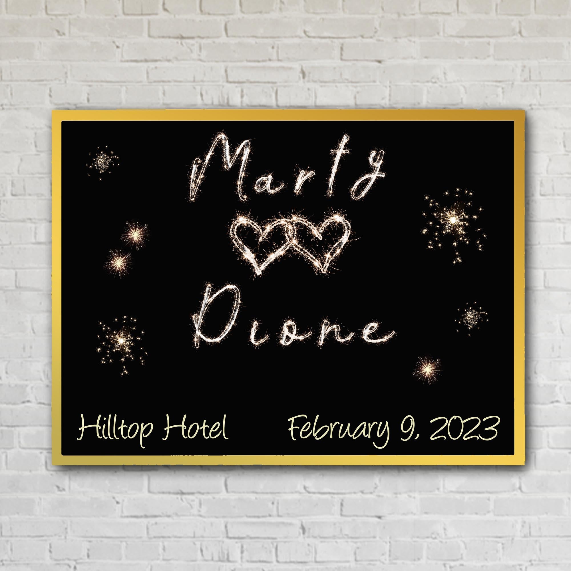 Sparkler Couples Names Custom Artwork