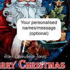 Illuminated Artwork Christmas Illustration "Snowy Town" with Personalisation