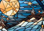 Illuminated Artwork Christmas Illustration "Stained Glass Snowman" with Personalisation