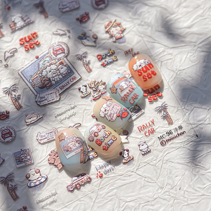 Hello Claws | Puppy Summer Holiday 5D Nail Deco Sticker