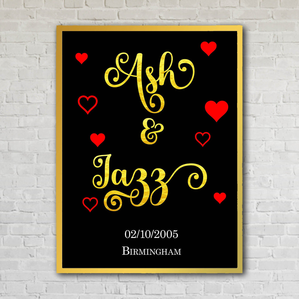 Couples Gold Text Custom Artwork
