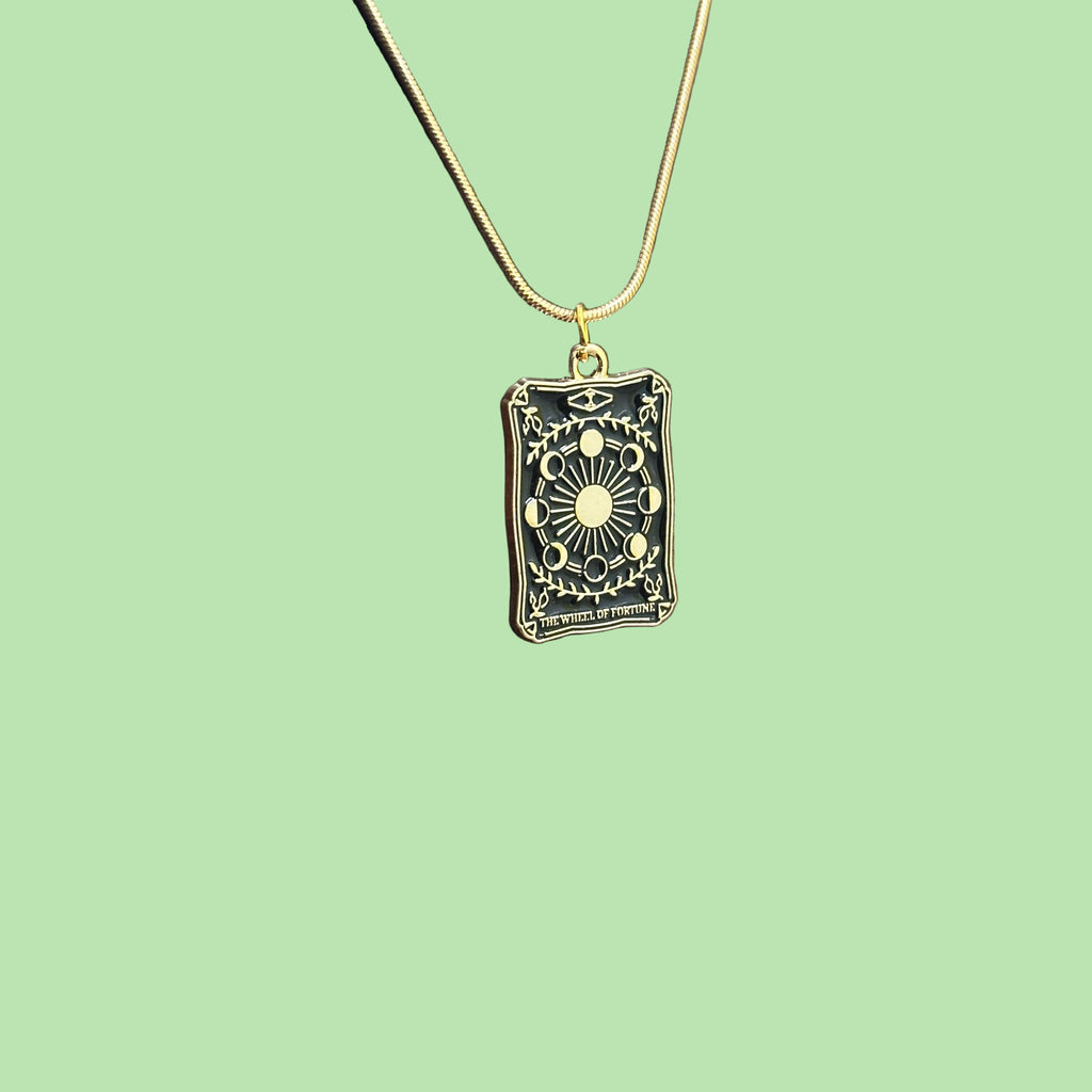 The Wheel Of Fortune Tarot Card Pendant Necklace