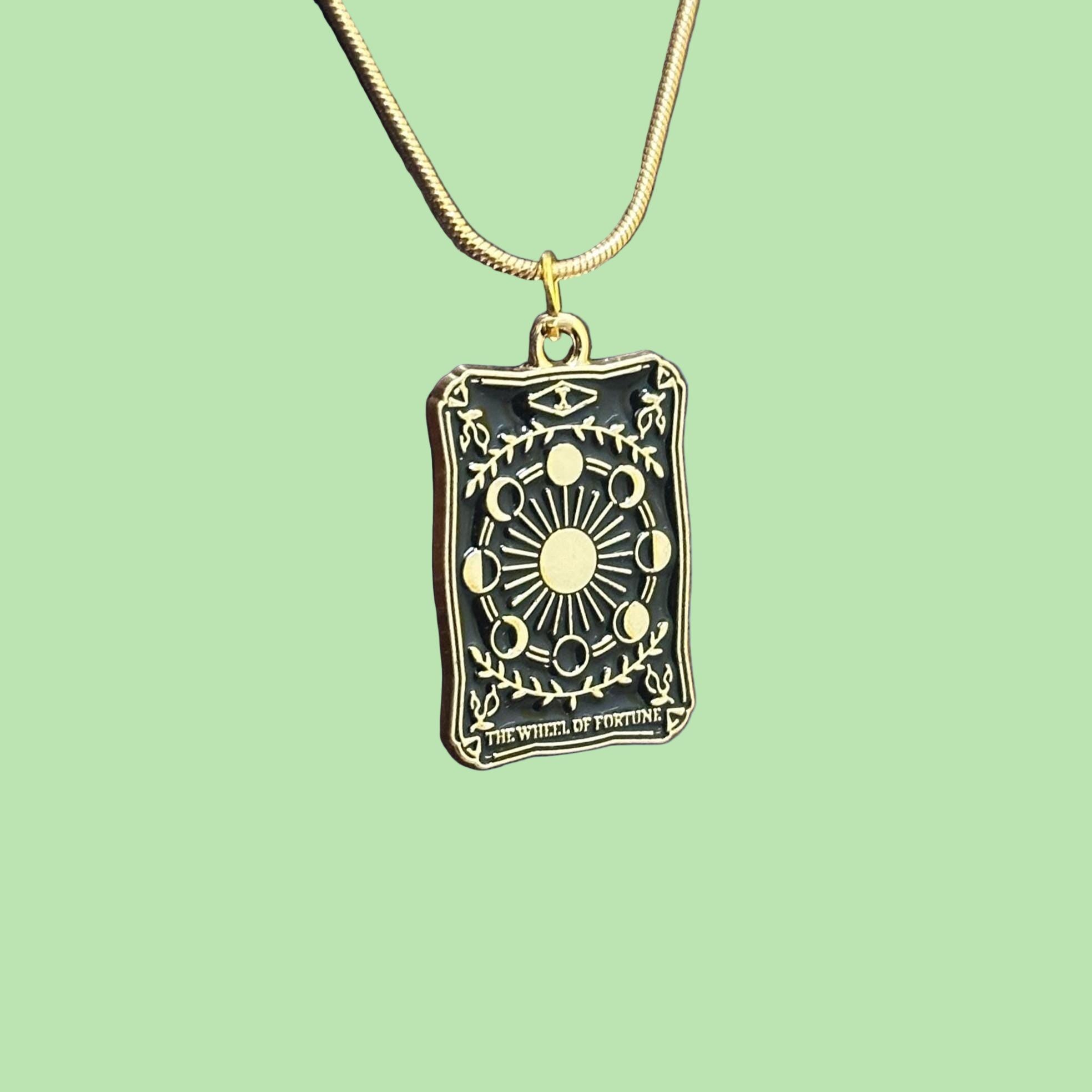 The Wheel Of Fortune Tarot Card Pendant Necklace
