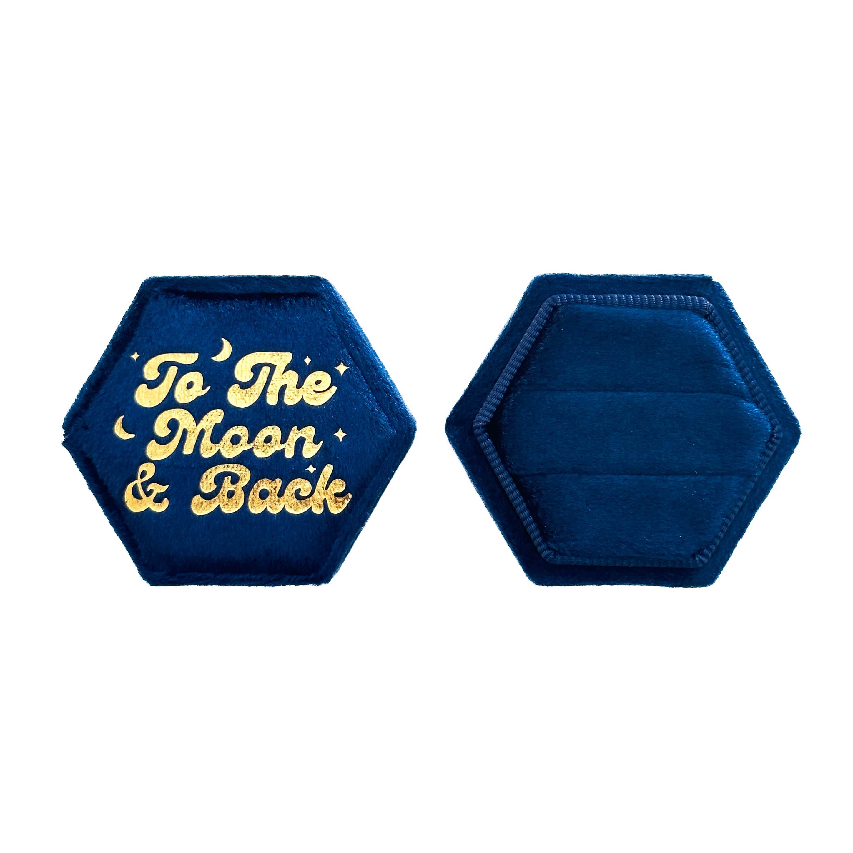 To The Moon and Back Blue Wedding Ring Box
