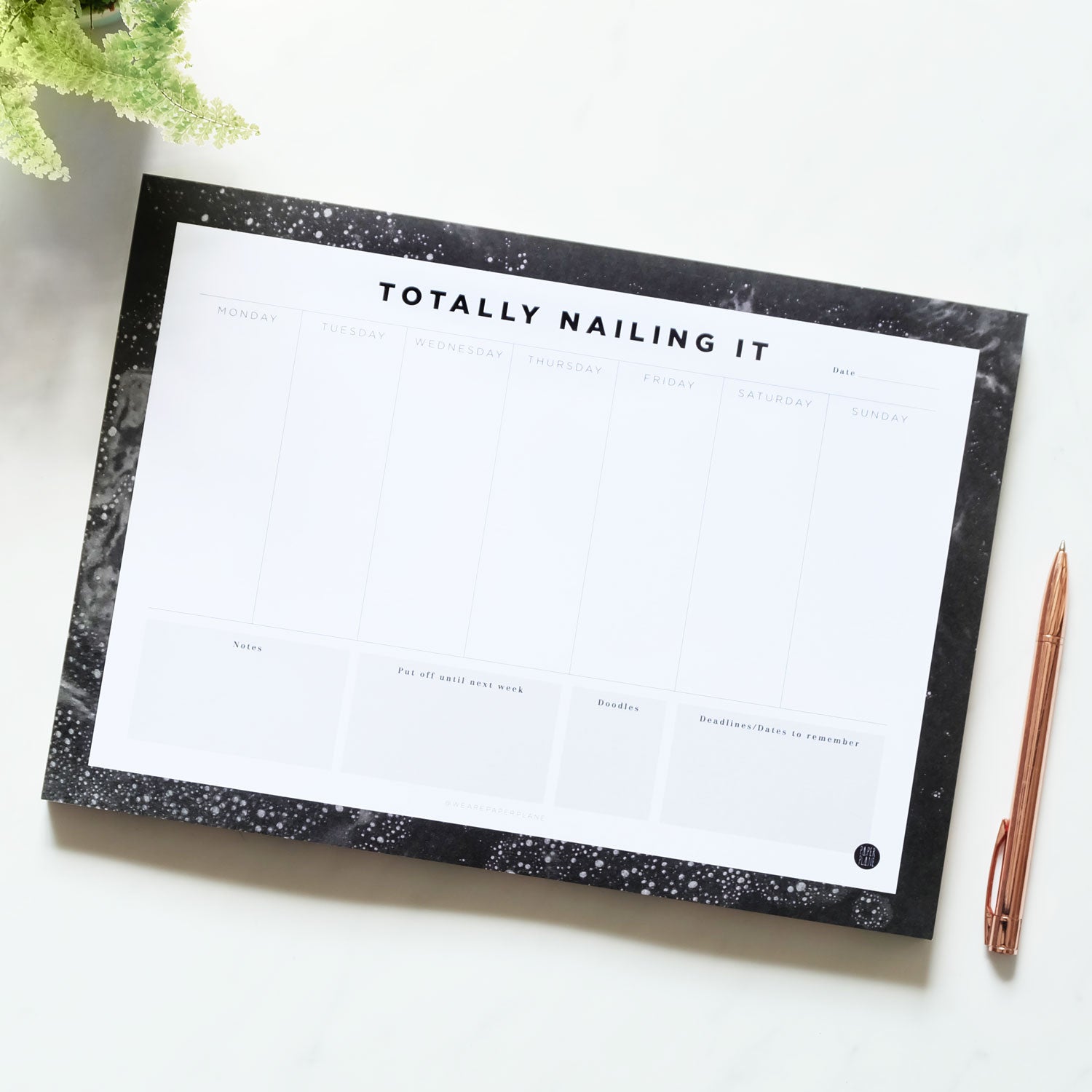 Totally Nailing It Desk Planner