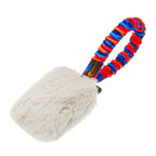 Faux Fur Pocket Bungee Squeaker Orange Pattern