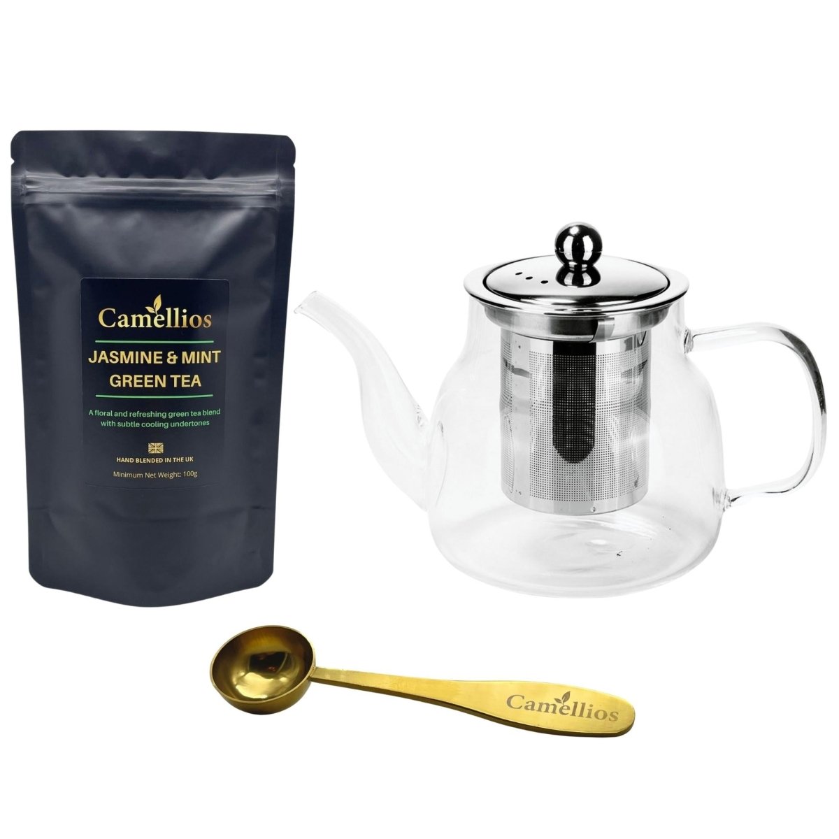 Camellios Loose Leaf Tea Set Jasmine & Mint Green Tea (100g)
