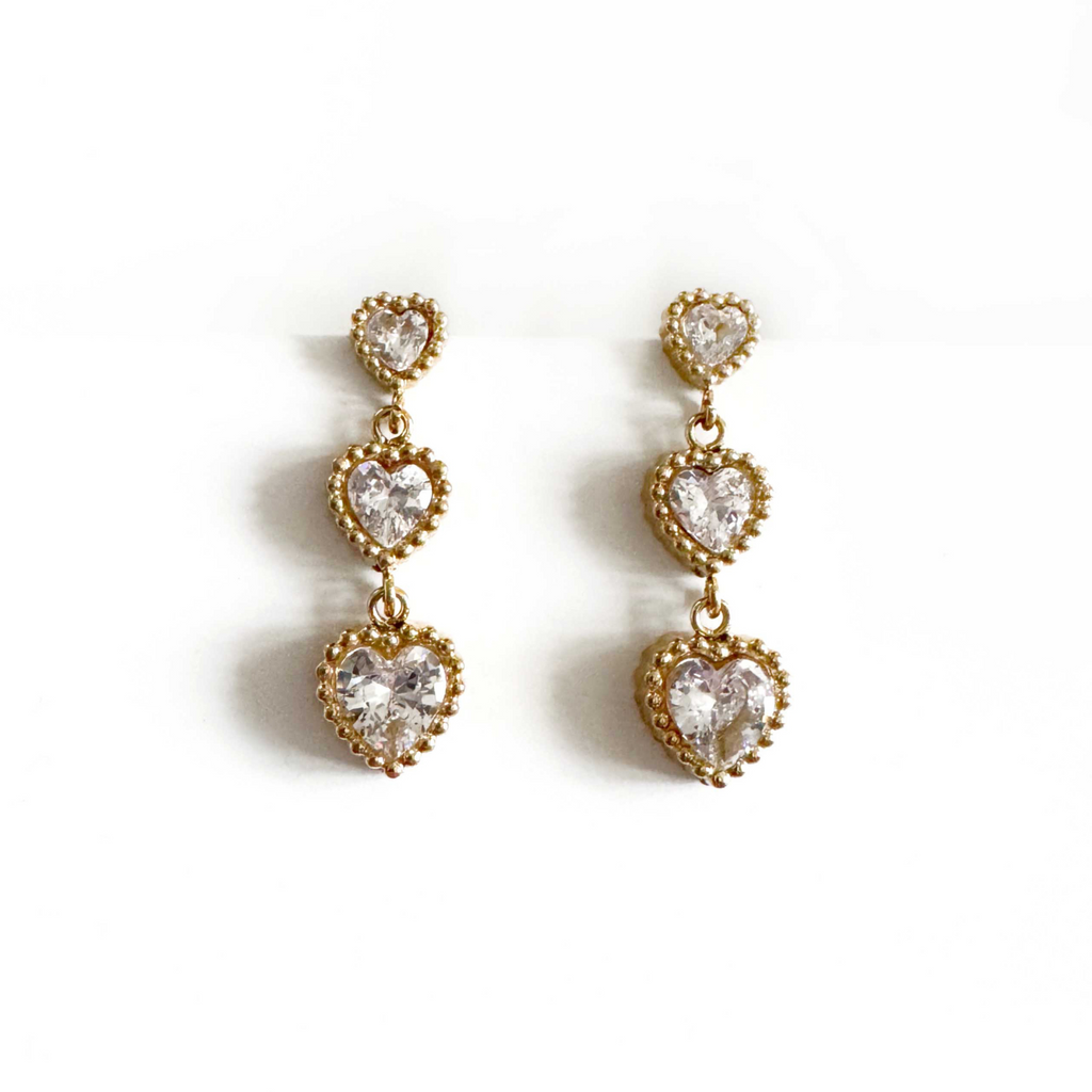 Ariana Luxe 18k Gold Plated Delicate Heart Earrings