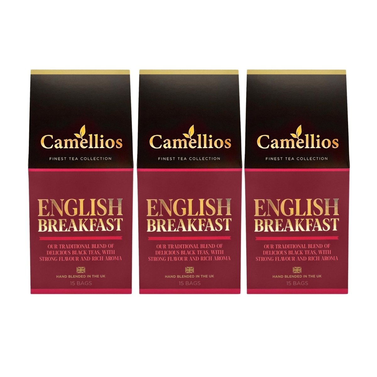 Camellios English Breakfast Black Tea 3 x 15 Pyramid Tea Bags