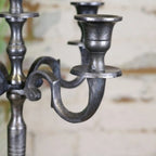 Veeha Candelabra Centerpiece 5 Candle Holder 40cm Gunmetal Silver