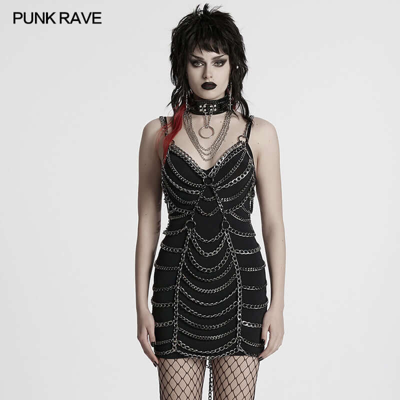 Punk Rave Anslie Metal Chain Dress