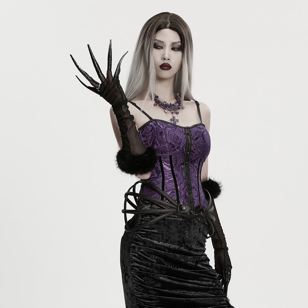 Punk Rave Fluffy Goth Gloves