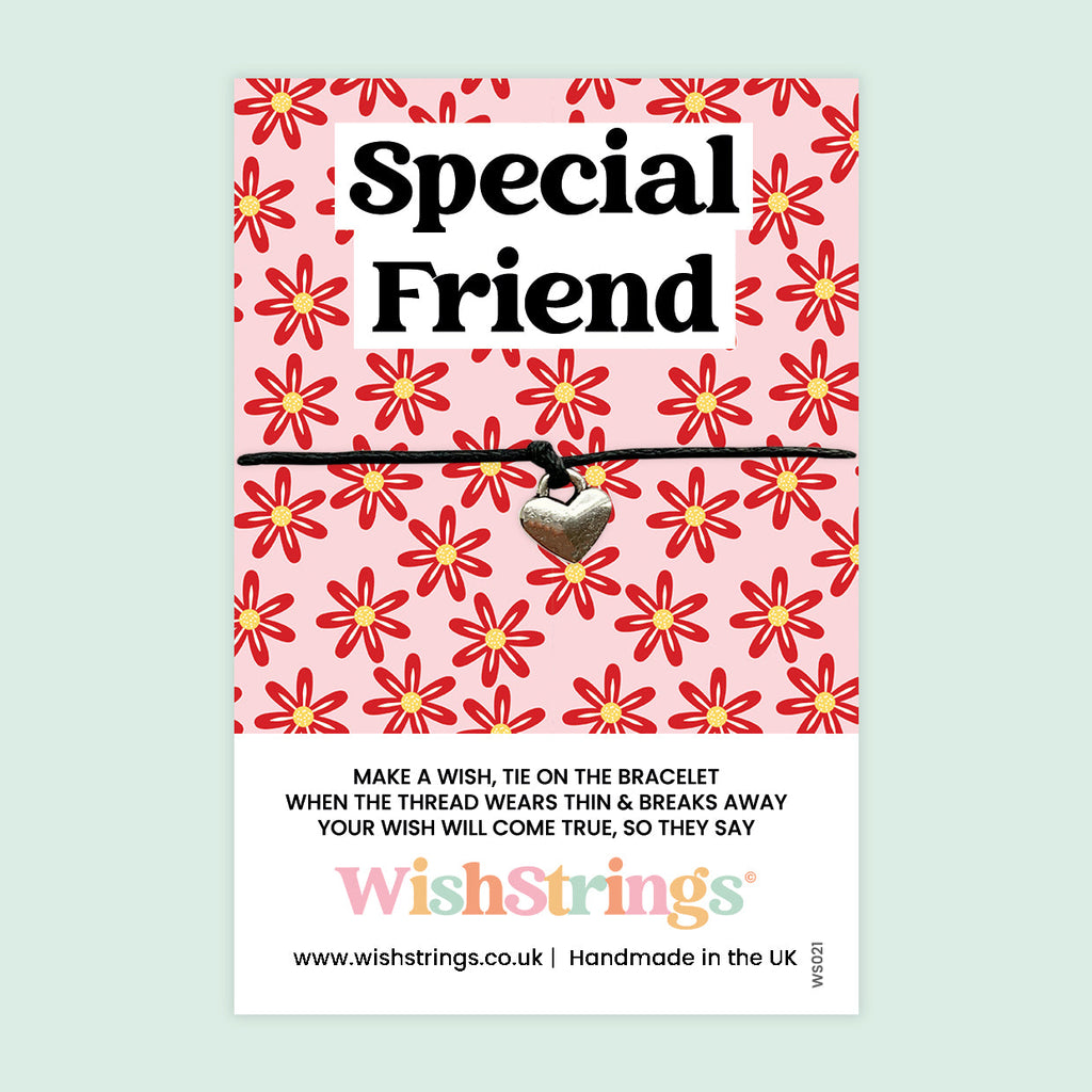 Wish Bracelet - Thoughtful Friendship Gift | Adjustable Cotton Wax Cord | Gift Card Included