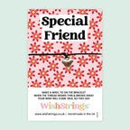 Wish Bracelet - Thoughtful Friendship Gift | Adjustable Cotton Wax Cord | Gift Card Included
