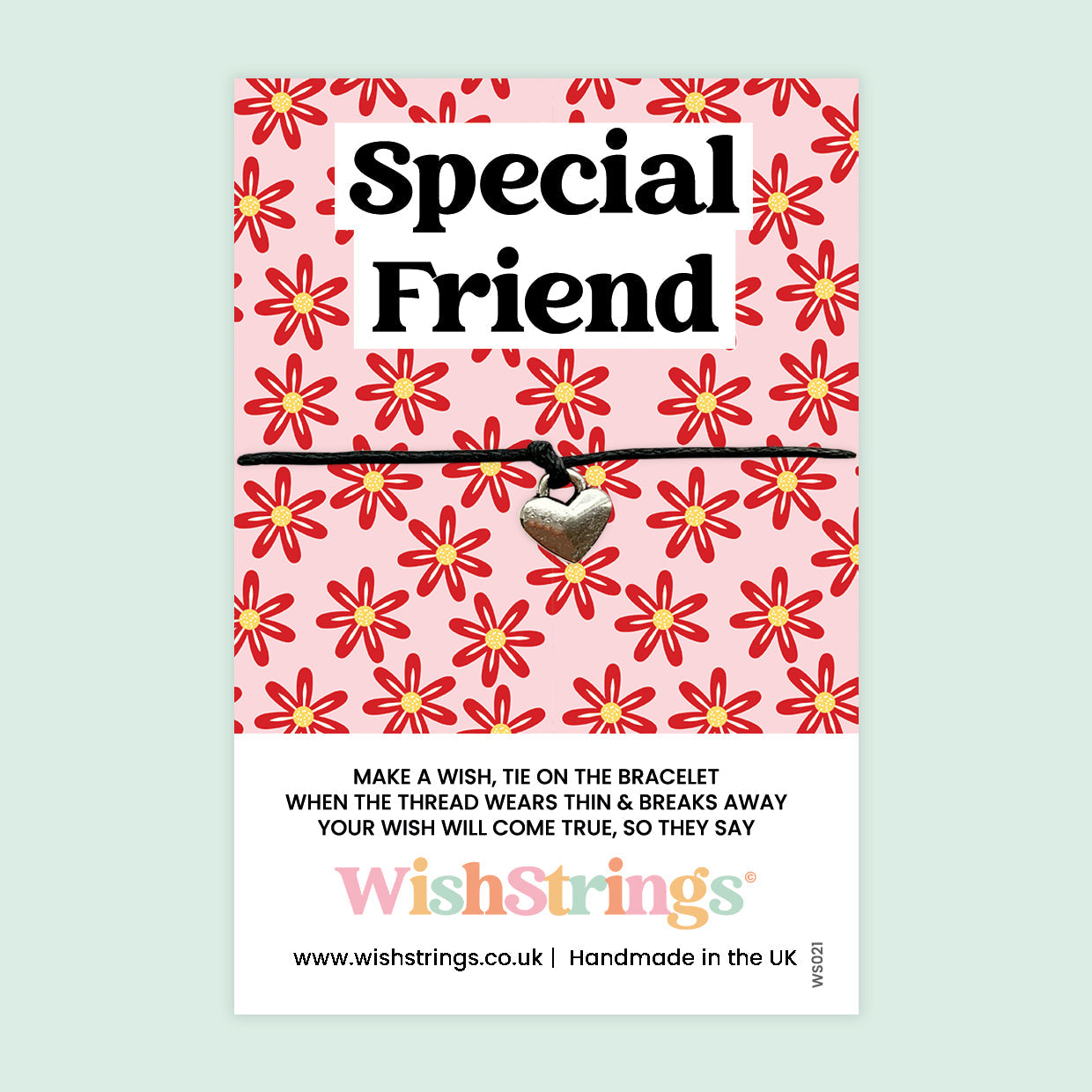 Wish Bracelet - Thoughtful Friendship Gift | Adjustable Cotton Wax Cord | Gift Card Included