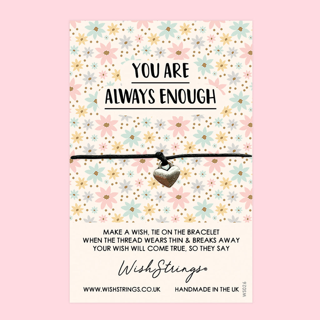 WishStrings ‘You Are Always Enough’ Wish Bracelet | Meaningful Gift for Positivity & Mental Health | Inspirational Self-Care Bracelet