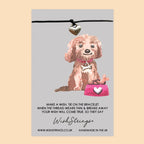 Cavapoo Wish Bracelet – Adjustable Waxed Cord Puppy Lover Gift | Gift Card Included
