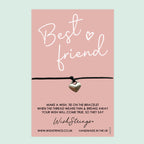 Best Friend Bracelet – Handmade Waxed Cord | Friendship Anniversary Gift Card