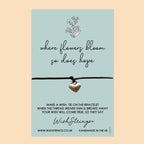 WishStrings ‘Where Flowers Bloom, So Does Hope’ Wish Bracelet | Thoughtful Pick-Me-Up Gift | Meaningful Thinking of You Bracelet