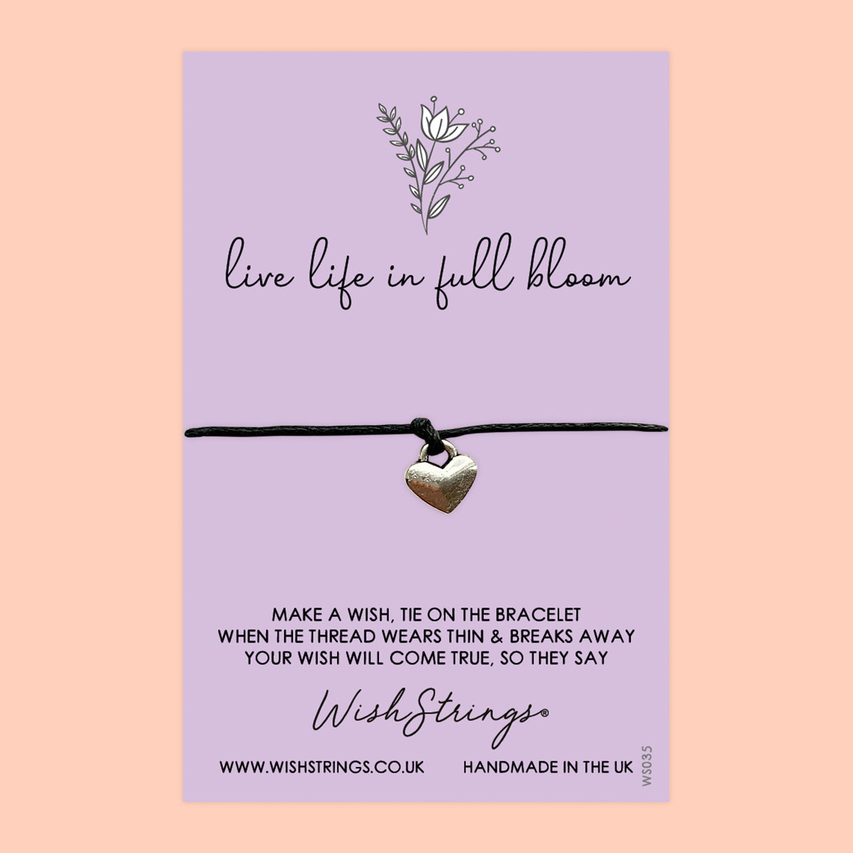 Wish Bracelet – Handmade Cotton Floral Design Bracelet | Positivity Gift Card